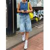 imageCicy Bell Womens Summer Wide Leg Denim Shorts Casual Loose Mid Rise Jorts Bermuda Knee Length Jeans ShortsBaby Blue