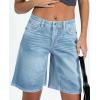 imageCicy Bell Womens Summer Wide Leg Denim Shorts Casual Loose Mid Rise Jorts Bermuda Knee Length Jeans ShortsBaby Blue