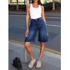 imageCicy Bell Womens Summer Wide Leg Denim Shorts Casual Loose Mid Rise Jorts Bermuda Knee Length Jeans ShortsDark Blue