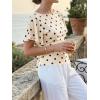 imageCicy Bell Womens Summer Wrap Polka Dots Tops Casual Short Sleeve Tie Back Cinched Waist T Shirts Trendy Boat Neck BlouseWave Point Color