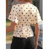 imageCicy Bell Womens Summer Wrap Polka Dots Tops Casual Short Sleeve Tie Back Cinched Waist T Shirts Trendy Boat Neck BlouseWave Point Color