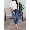 imageCicy Bell Womens Summer Wrap Tops Casual Short Sleeve Tie Back Cinched Waist T Shirts Trendy Boat Neck BlouseWhite