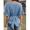 imageCicy Bell Womens Summer Wrap Tops Casual Short Sleeve Tie Back T Shirts Trendy Boat Neck BlouseBluish Gray