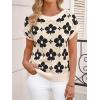 imageCicy Bell Womens Sweater Vest Summer Floral Cap Sleeve Sweaters Crew Neck Dressy Casual Knit Trendy 2026 TopsBlack
