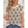 imageCicy Bell Womens Sweater Vest Summer Floral Cap Sleeve Sweaters Crew Neck Dressy Casual Knit Trendy 2026 TopsCoffee