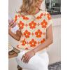 imageCicy Bell Womens Sweater Vest Summer Floral Cap Sleeve Sweaters Crew Neck Dressy Casual Knit Trendy 2026 TopsOrange