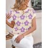 imageCicy Bell Womens Sweater Vest Summer Floral Cap Sleeve Sweaters Crew Neck Dressy Casual Knit Trendy 2026 TopsPale Purple