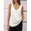 imageCicy Bell Womens V Neck Satin Tank Tops Dressy Casual Silk Camisole Blouses Summer Corporate Outfits White