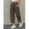 imageCicy Bell Womens Wide Leg Cropped Jeans Baggy Boyfriend Smocked Mid Rise Harem Denim PantsLeopard Print