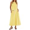 imageCicy Bell Womens 2 Piece Outfits Cropped Sleeveless Tank Tops Lounge Sets High Waisted Drawstring Maxi Skirt Matching SetsYellow