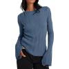 imageCicy Bell Womens Bell Long Sleeve Tops Going Out Knitted Fall Pullover Lightweight Sweater ShirtsBlue