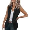 imageCicy Bell Womens Casual Blazer Short Sleeve Lapel Open Front Work Office Suit JacketZblack