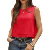 imageCicy Bell Womens Casual Cropped Tank Tops Summer Crew Neck Sleeveless Boxy Shirts Workout Basic TeesRed