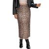 imageCicy Bell Womens Floral Boho Mesh Midi Skirt Elastic High Waisted Flowy Summer Casual Vintage Long SkirtsLeopard