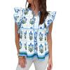 imageCicy Bell Womens Floral Peplum Babydoll Tops Ruffle Cap Sleeve V Neck Blouses Summer Casual Boho Flowy ShirtsBlue