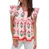 imageCicy Bell Womens Floral Peplum Babydoll Tops Ruffle Cap Sleeve V Neck Blouses Summer Casual Boho Flowy ShirtsRed