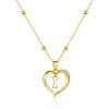 imageCicy Bell Womens Heart Initial Necklace for Women 18k Gold Plated Shell Personalized Letter Pendant Necklace 177 with 2 ExtenderStyle 2IGold