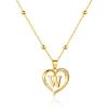 imageCicy Bell Womens Heart Initial Necklace for Women 18k Gold Plated Shell Personalized Letter Pendant Necklace 177 with 2 ExtenderStyle 2WGold