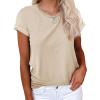 imageCicy Bell Womens Short Sleeve Shirts Crewneck Loose Casual Summer Basic Tees TopsApricot