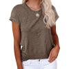 imageCicy Bell Womens Short Sleeve Shirts Crewneck Loose Casual Summer Basic Tees TopsDeep Coffee