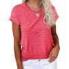 imageCicy Bell Womens Short Sleeve Shirts Crewneck Loose Casual Summer Basic Tees TopsWatermelon Red