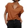 imageCicy Bell Womens Summer Cap Sleeve Blouse V Neck Casual Dressy Work Tops Loose Fit Elegant Textured Shirts