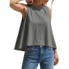 imageCicy Bell Womens Summer Flowy Tank Tops Sleeveless Crew Neck Trendy Casual Shirts Loose Fit Swing TeesDark Grey