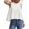 imageCicy Bell Womens Summer Flowy Tank Tops Sleeveless Crew Neck Trendy Casual Shirts Loose Fit Swing TeesWhite