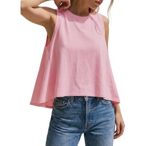 imageCicy Bell Womens Summer Flowy Tank Tops Sleeveless Crew Neck Trendy Casual Shirts Loose Fit Swing TeesPink