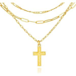 imageCicy Bell Womens 18k Gold Plated Layered Necklaces Vintage Cubic Zirconia Long Necklace Sets Good Luck Trend Jewelry GiftStyle DWhite