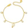 imageCicy Bell Womens 18K Gold Plated Bracelets Dainty Cubic Zirconia Friendship Chain Bracelets Cute IceCream Drip Oil Rhinestone No Tarnish Summer Beachy Trendy Jewelry Gifts 67Gold