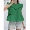imageCicy Bell Womens Ruffle Babydoll Tank Tops Summer Cotton Peplum Mock Neck Blouses Trendy Casual Pleated Bow Shirts