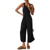 imageCicy Bell Womens Workout Casual Jumpsuits Sleeveless Zip Up Back Wide Leg Long Pants Romper with Pockets