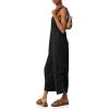 imageCicy Bell Womens Workout Casual Jumpsuits Sleeveless Zip Up Back Wide Leg Long Pants Romper with Pockets