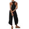 imageCicy Bell Womens Workout Casual Jumpsuits Sleeveless Zip Up Back Wide Leg Long Pants Romper with Pockets