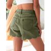 imageAoysky Womens High Waisted Denim Shorts Summer Straight Leg Wave Hem Short Jeans Casual Trendy JortArmy Green