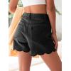 imageAoysky Womens High Waisted Denim Shorts Summer Straight Leg Wave Hem Short Jeans Casual Trendy JortBlack