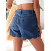 imageAoysky Womens High Waisted Denim Shorts Summer Straight Leg Wave Hem Short Jeans Casual Trendy JortJean Blue