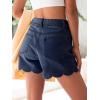imageAoysky Womens High Waisted Denim Shorts Summer Straight Leg Wave Hem Short Jeans Casual Trendy JortNavy