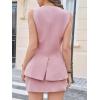 imageCicy Bell Womens 2 Piece Skirt Sets V Neck Blazer Vest and Mini Skirt Summer Outfits Business Matching SetsPink