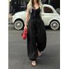 imageCicy Bell Womens Baggy Pleated Harem Pants Summer Elastic High Waisted Wide Leg Balloon Cotton Lounge PantsBlack
