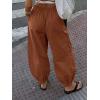 imageCicy Bell Womens Baggy Pleated Harem Pants Summer Elastic High Waisted Wide Leg Balloon Cotton Lounge PantsCaramel