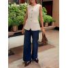 imageCicy Bell Womens Blazer Vest Tops Crew Neck Ruffle Flap Pockets Sleeveless Suit Vests Summer Business Casual OutfitsApricot