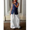 imageCicy Bell Womens Blazer Vest Tops Crew Neck Ruffle Flap Pockets Sleeveless Suit Vests Summer Business Casual OutfitsNavy