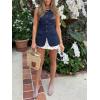imageCicy Bell Womens Blazer Vest Tops Crew Neck Ruffle Flap Pockets Sleeveless Suit Vests Summer Business Casual OutfitsNavy