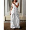 imageCicy Bell Womens Blazer Vest Tops Crew Neck Ruffle Flap Pockets Sleeveless Suit Vests Summer Business Casual OutfitsWhite