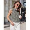 imageCicy Bell Womens Denim Tank Tops Crew Neck Summer Casual Sleeveless Shirts Cropped Loose Fit Jean VestsLeopard White