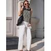 imageCicy Bell Womens Denim Tank Tops Crew Neck Summer Casual Sleeveless Shirts Cropped Loose Fit Jean VestsLeopard White