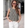imageCicy Bell Womens Denim Tank Tops Crew Neck Summer Casual Sleeveless Shirts Cropped Loose Fit Jean VestsLeopard White