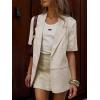 imageCicy Bell Womens Dressy Casual Short Sleeve Blazer Summer Oversized Loose Fit Work Office Lapel Suit JacketBeige